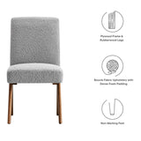 Sable Boucle Fabric Dining Room Side Chair Set of 2 in Light Gray