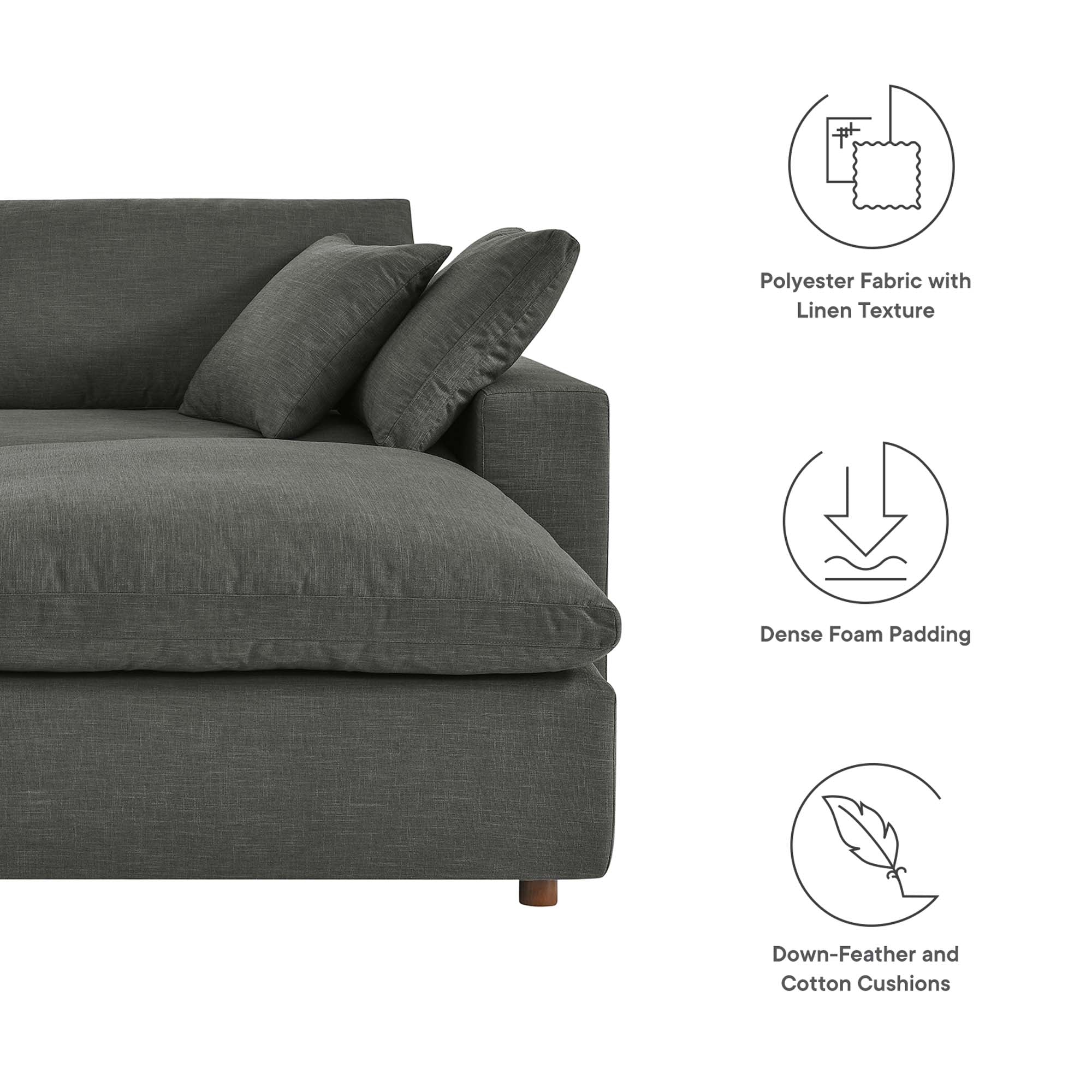 Commix Down Filled Overstuffed Sectional Sofa by Furniture for America