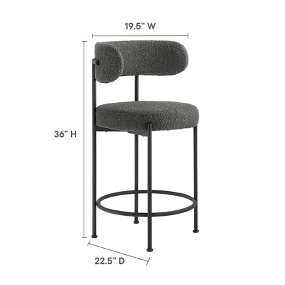 Albie Boucle Fabric Counter Stools Set of 2 by Furniture For America
