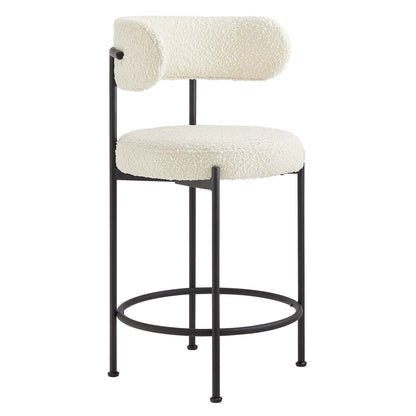Albie Boucle Fabric Counter Stools Set of 2 by Furniture For America