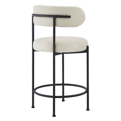 Albie Boucle Fabric Counter Stools Set of 2 by Furniture For America
