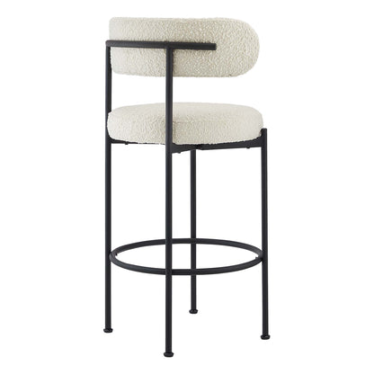Albie Boucle Fabric Counter Stools Set of 2 by Furniture For America