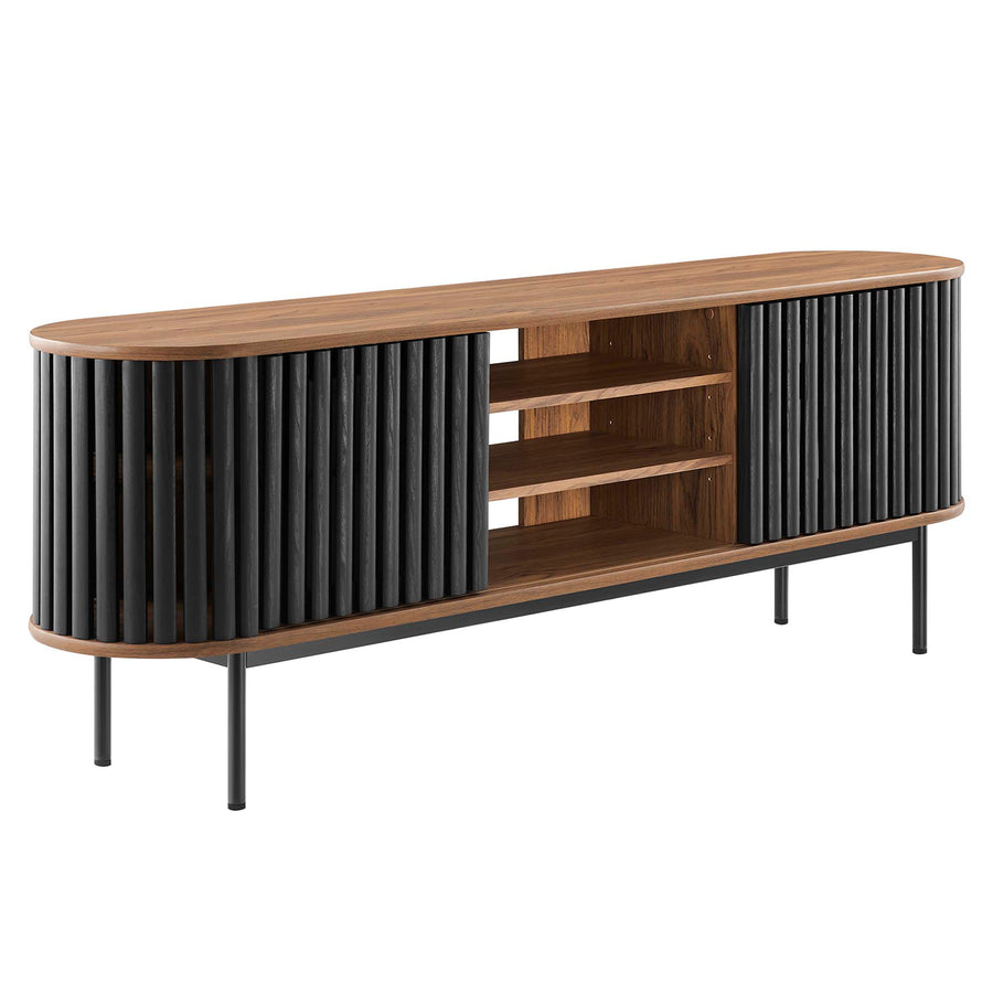 Hollis 71" TV Stand in Walnut Black