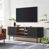 Hollis 71" TV Stand in Walnut Black