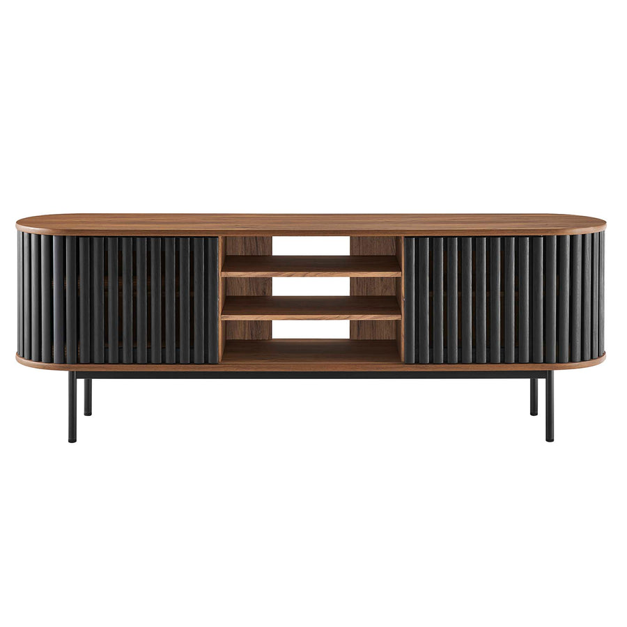 Hollis 71" TV Stand in Walnut Black