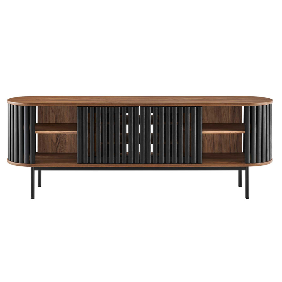 Hollis 71" TV Stand in Walnut Black