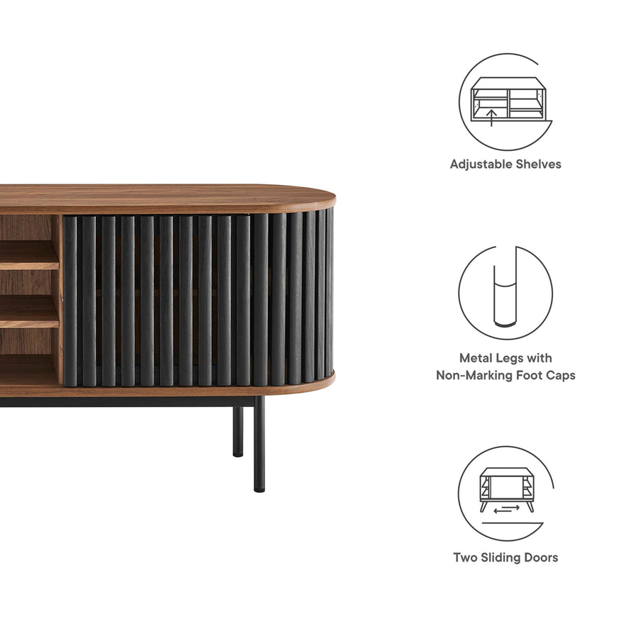 Hollis 71" TV Stand in Walnut Black