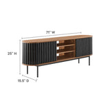 Hollis 71" TV Stand in Walnut Black