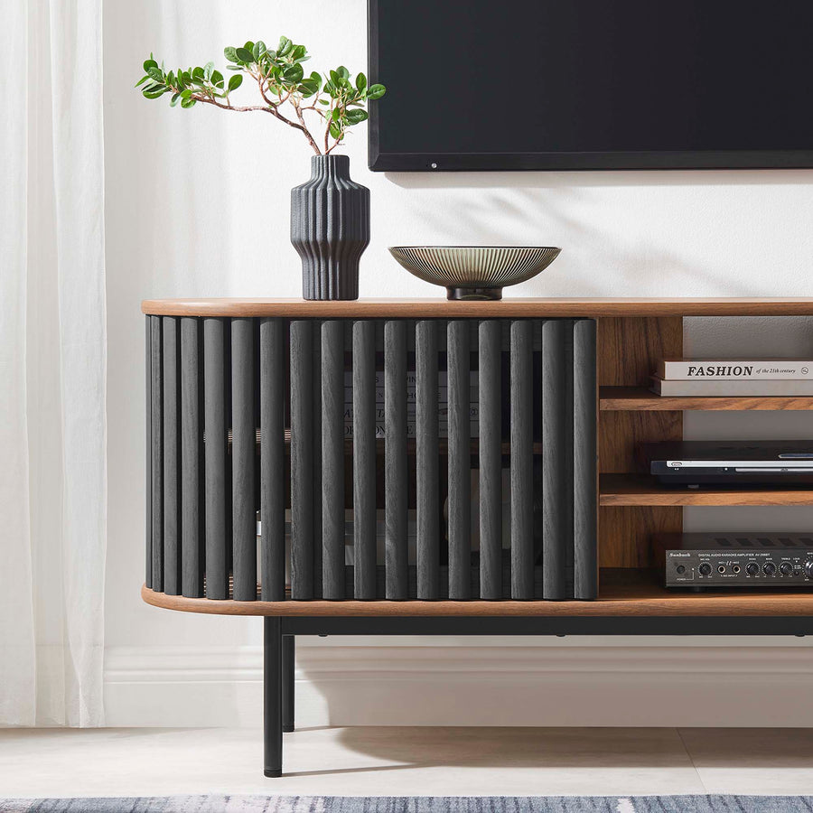Hollis 71" TV Stand in Walnut Black