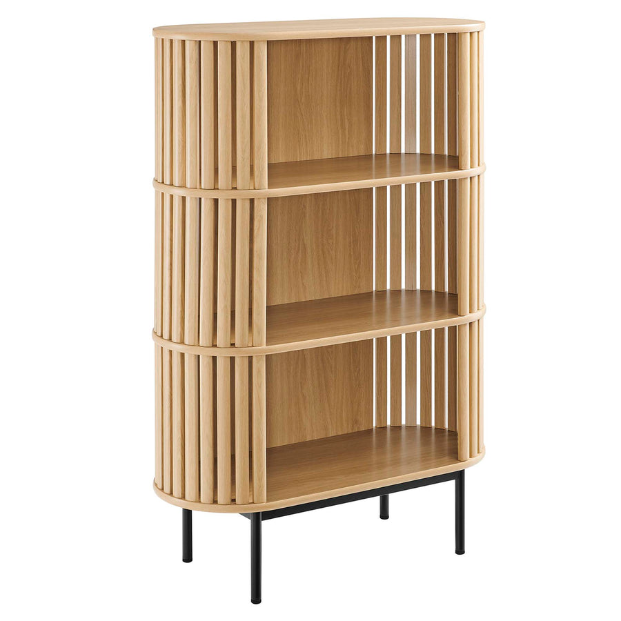 Hollis Three Tier Display Cabinet in Oak