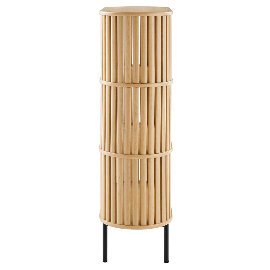 Hollis Three Tier Display Cabinet in Oak