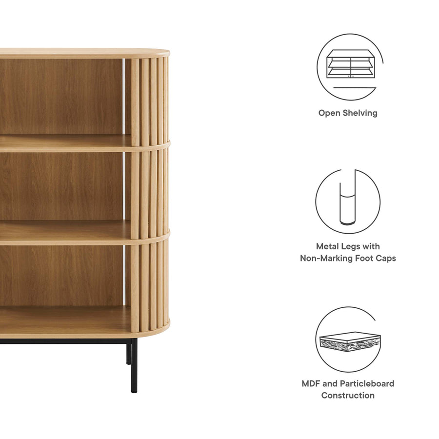 Hollis Three Tier Display Cabinet in Oak