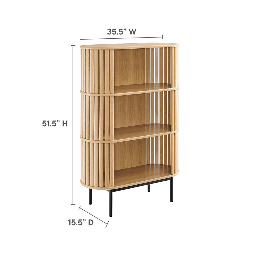 Hollis Three Tier Display Cabinet in Oak