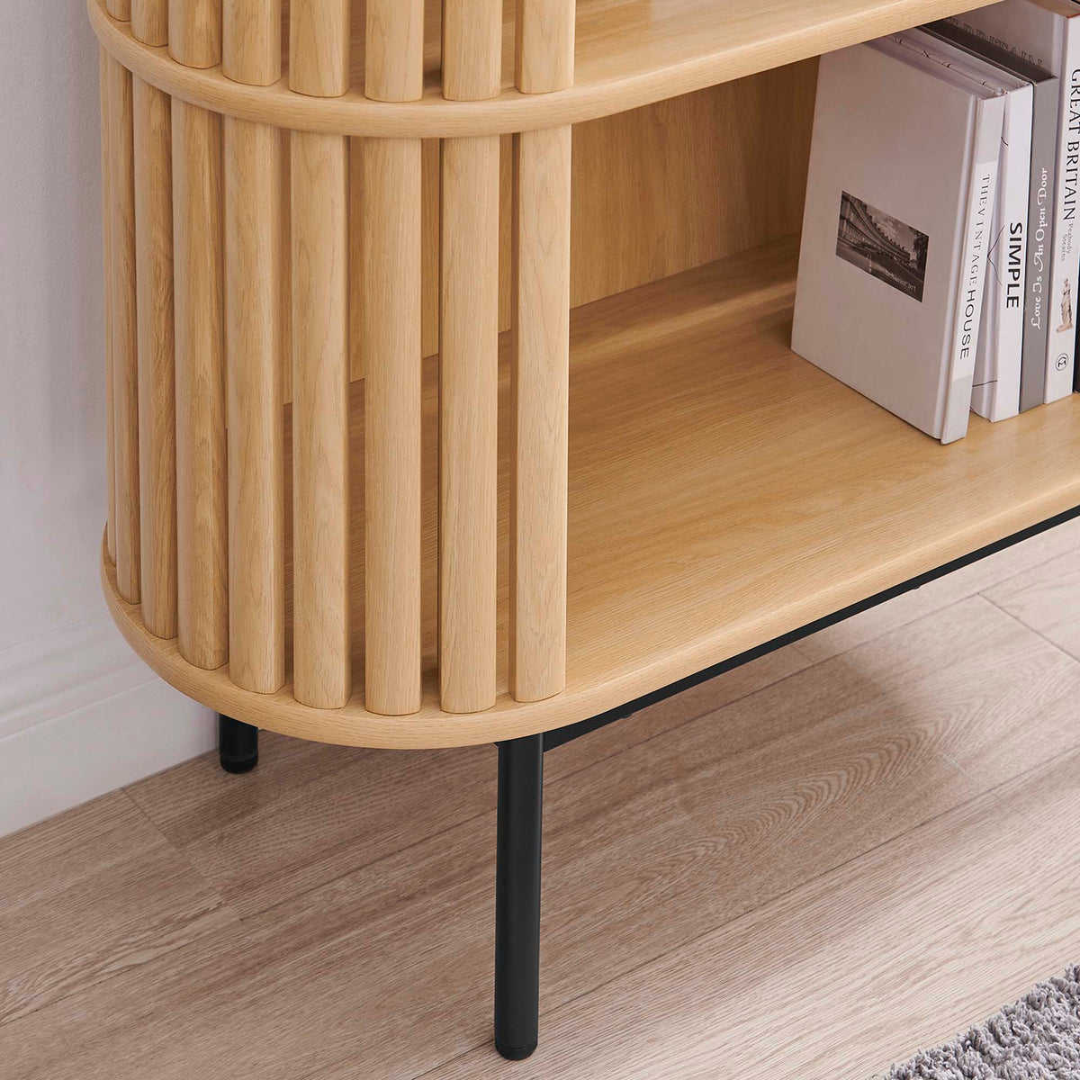 Fortitude Three Tier Display Cabinet in Oak