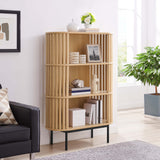 Hollis Three Tier Display Cabinet in Oak