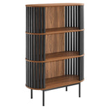 Hollis Three Tier Display Cabinet in Walnut Black