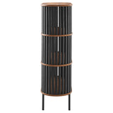 Hollis Three Tier Display Cabinet in Walnut Black