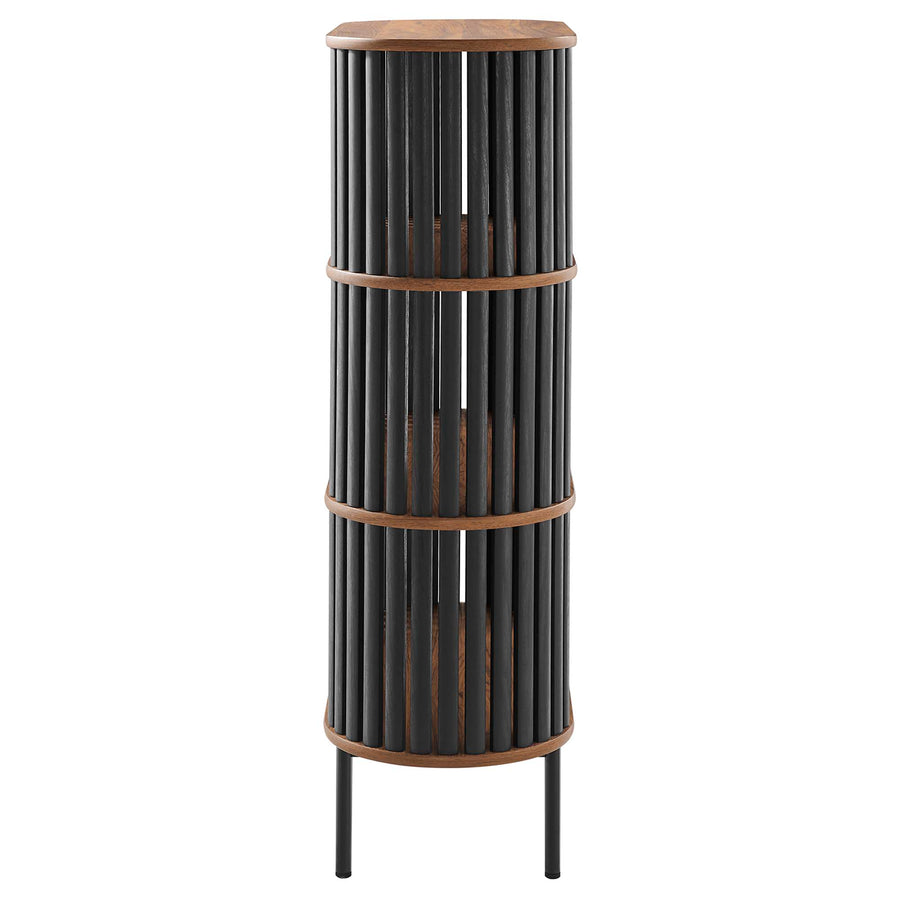 Hollis Three Tier Display Cabinet in Walnut Black