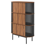 Hollis Three Tier Display Cabinet in Walnut Black