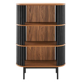 Hollis Three Tier Display Cabinet in Walnut Black