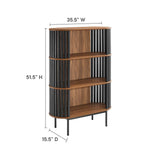 Hollis Three Tier Display Cabinet in Walnut Black