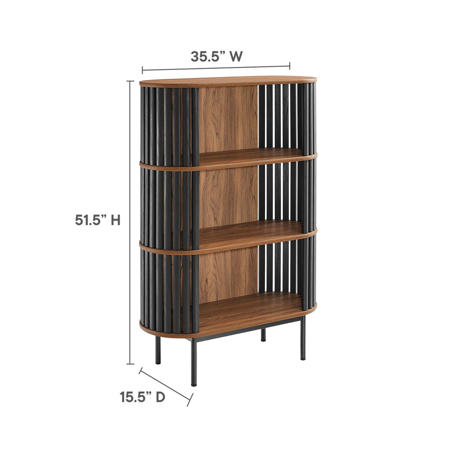 Hollis Three Tier Display Cabinet in Walnut Black