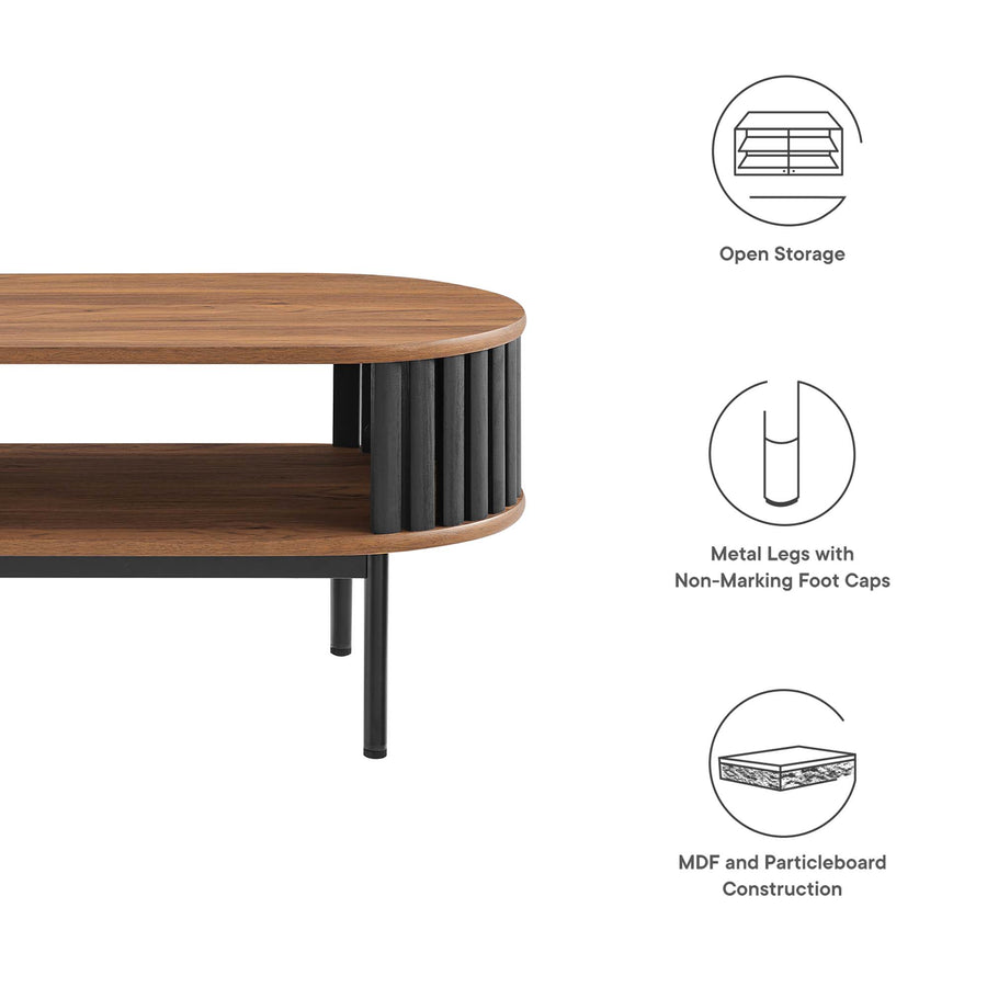 Hollis Wood Coffee Table in Walnut Black