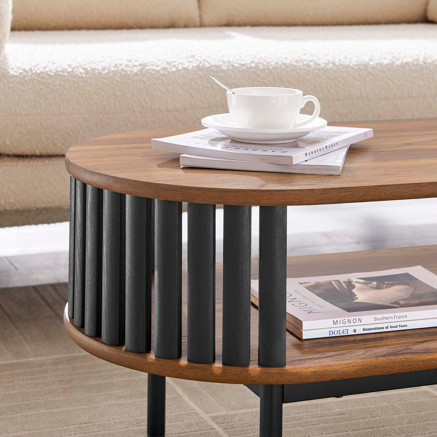 Hollis Wood Coffee Table in Walnut Black