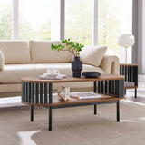 Hollis Wood Coffee Table in Walnut Black
