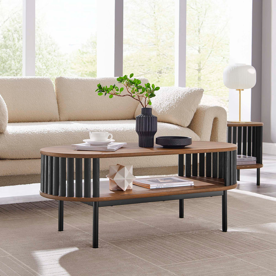 Hollis Wood Coffee Table in Walnut Black