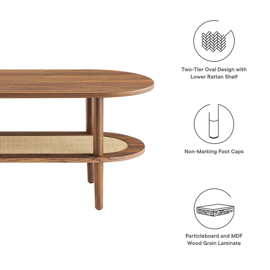 Touriga Oval Coffee Table in Walnut