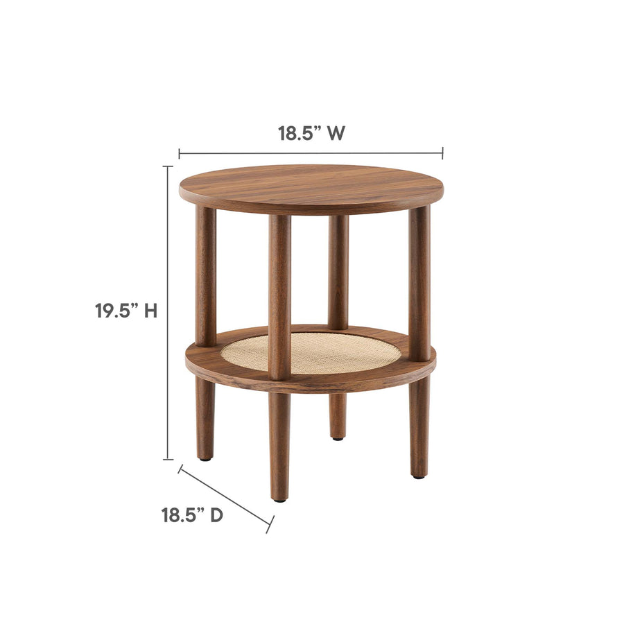 Touriga Round Side Table in Walnut