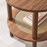 Touriga Round Side Table in Walnut