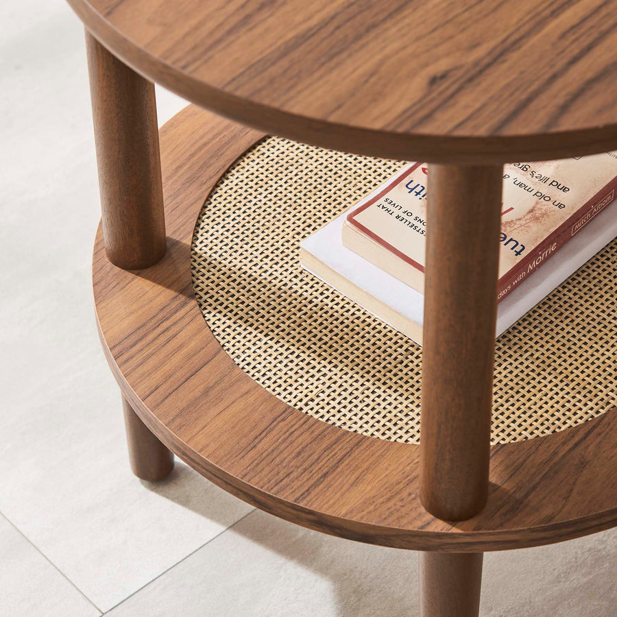 Touriga Round Side Table in Walnut