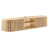 Hollis 63" Wall-Mounted TV Stand in Oak