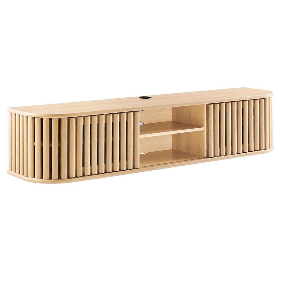 Hollis 63" Wall-Mounted TV Stand in Oak