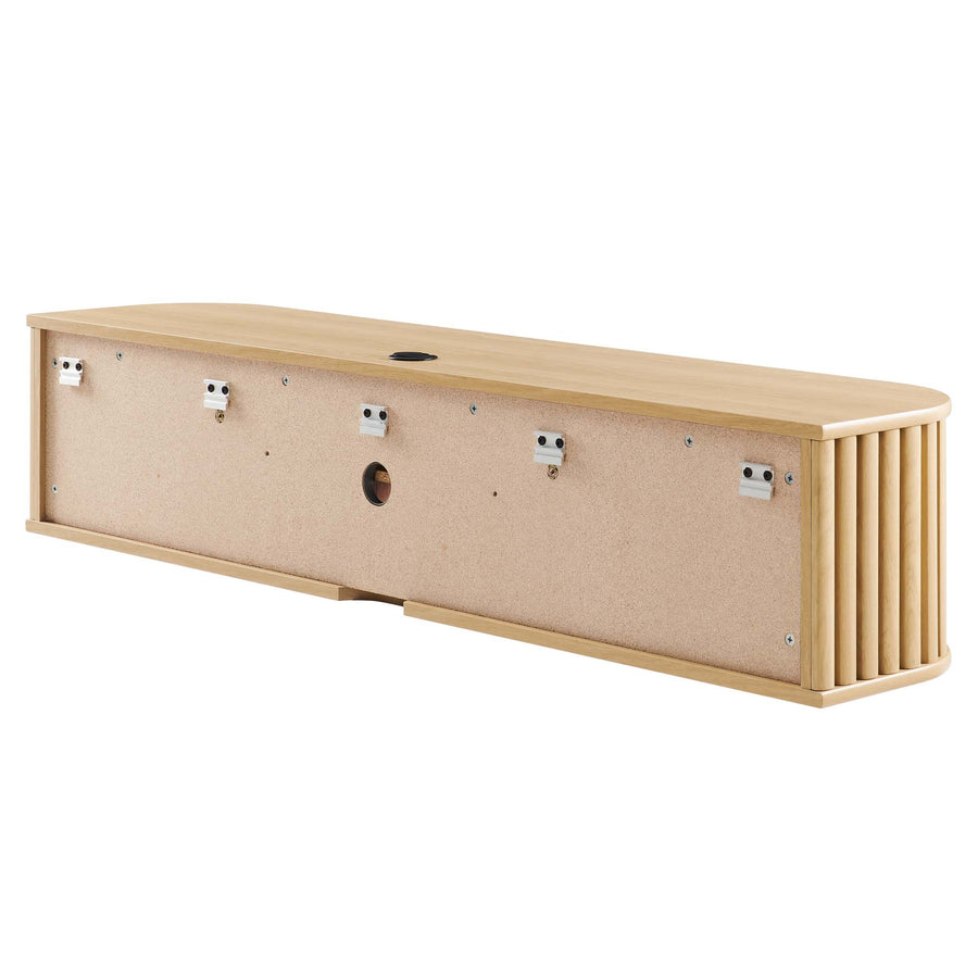 Hollis 63" Wall-Mounted TV Stand in Oak