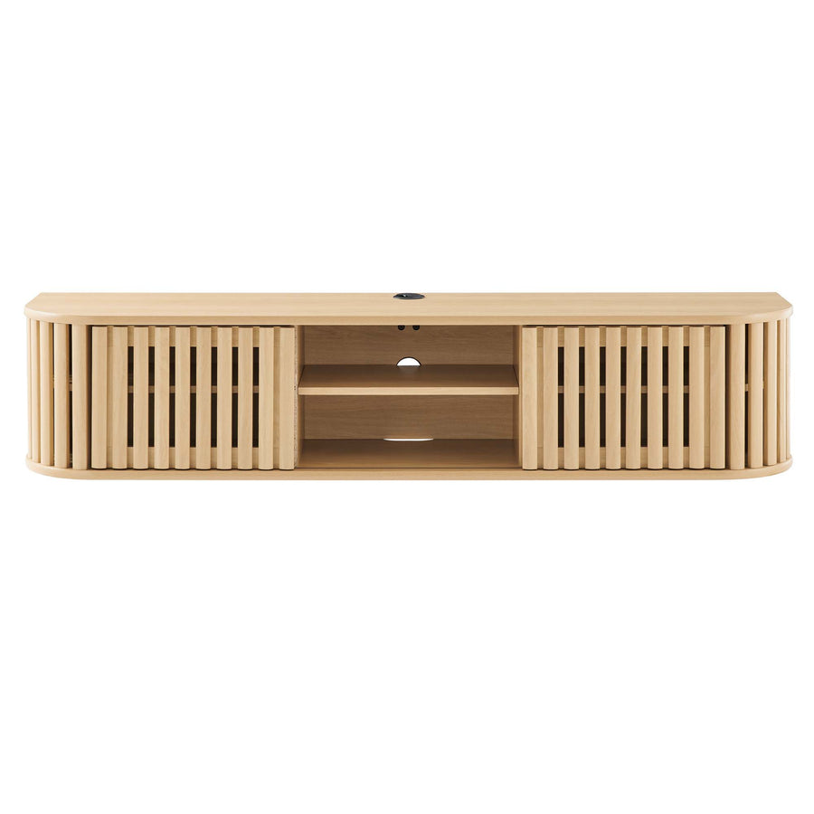Hollis 63" Wall-Mounted TV Stand in Oak