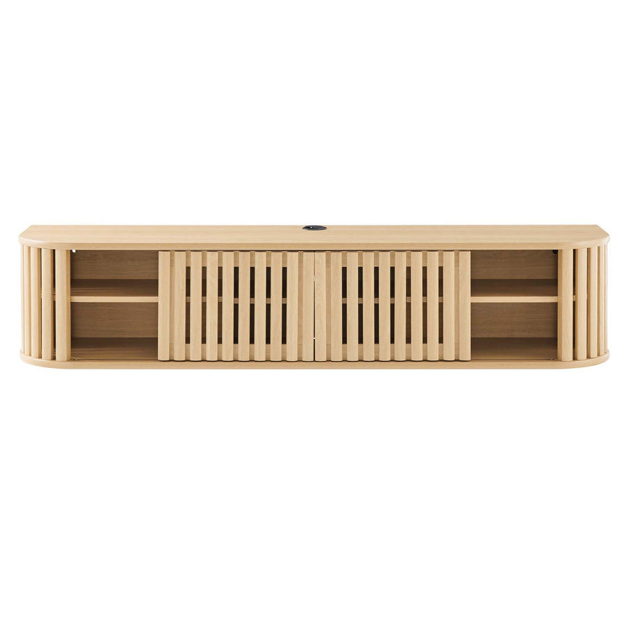 Hollis 63" Wall-Mounted TV Stand in Oak