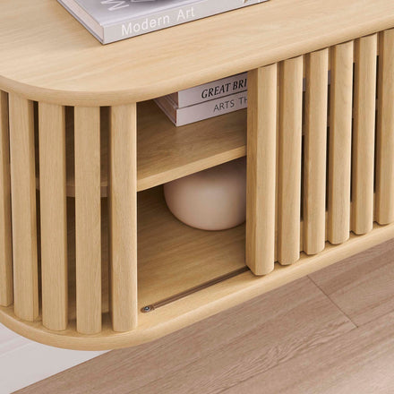 Fortitude 63" Wall-Mounted TV Stand in Oak