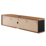 Hollis 63" Wall-Mounted TV Stand in Walnut Black