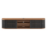 Hollis 63" Wall-Mounted TV Stand in Walnut Black