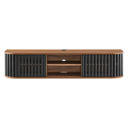 Fortitude 63" Wall-Mounted TV Stand in Walnut Black