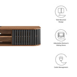 Hollis 63" Wall-Mounted TV Stand in Walnut Black