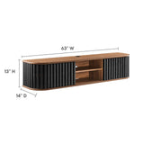 Hollis 63" Wall-Mounted TV Stand in Walnut Black