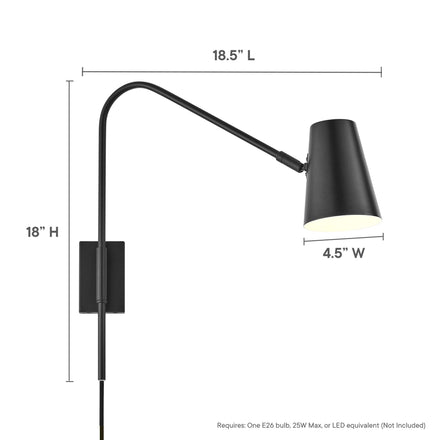 Faye Metal Wall Sconce in Black