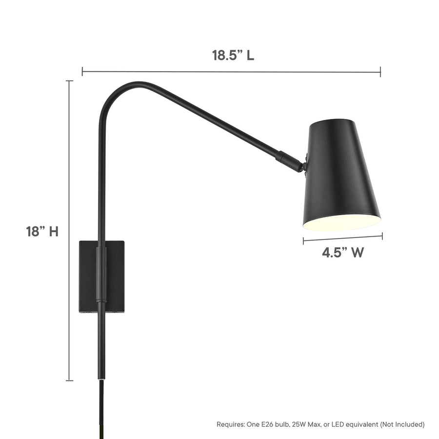 Ophelia Metal Wall Sconce in Black