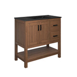 Tramontana 36" Wood Bathroom Vanity in Walnut Black