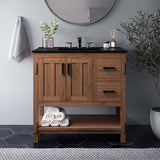 Tramontana 36" Wood Bathroom Vanity in Walnut Black