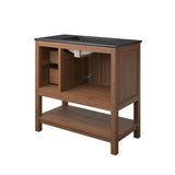 Tramontana 36" Wood Bathroom Vanity in Walnut Black